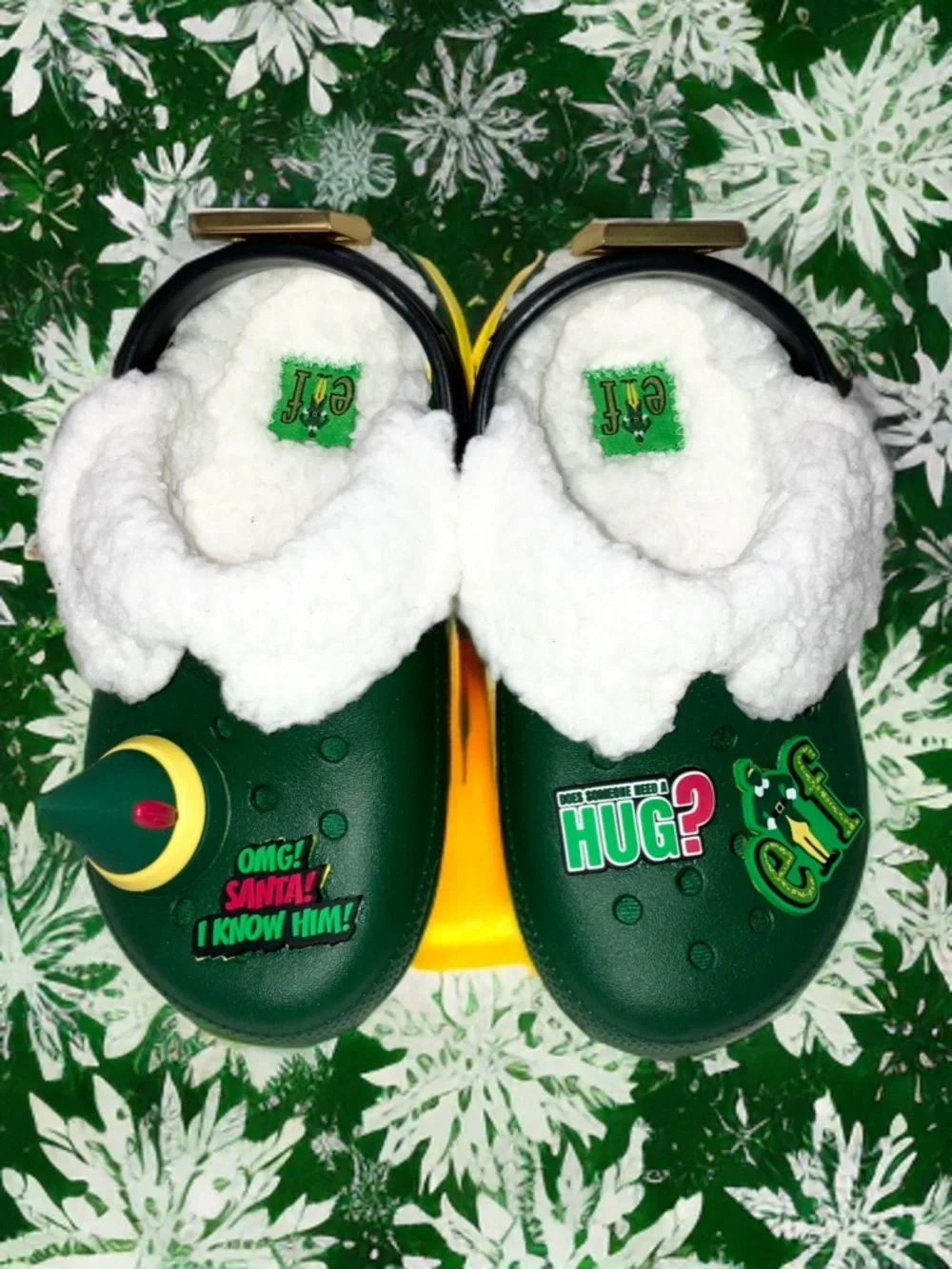 Crocs Kids Elf Classic Lined Clog Slippers Christmas Warm Cozy Kids Size 11 NWOT
